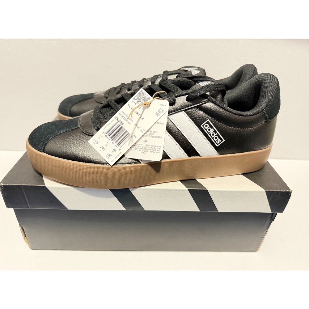 Adidas VL Court 3.0 Mens Sneakers Black White Gum ID6286 Size 11.5 NEW - Picture 3 of 7